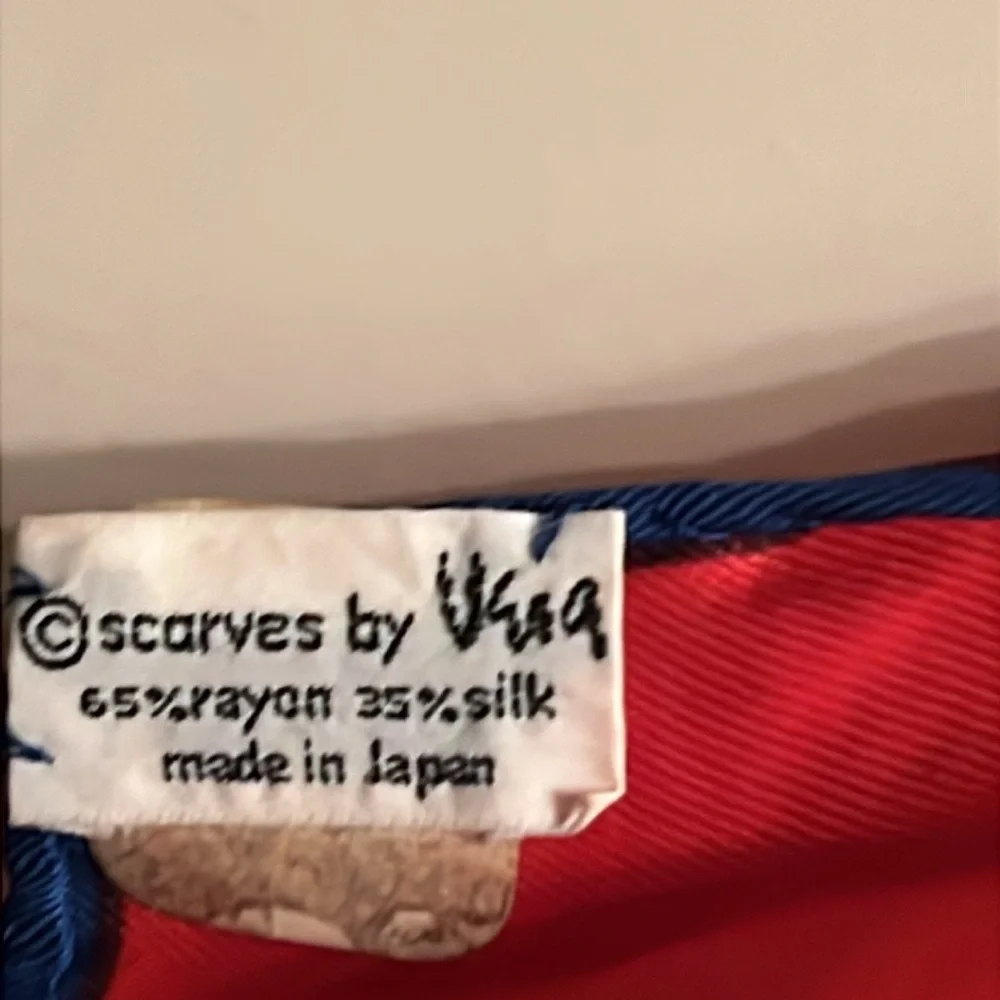 Vintage MCM Vera Neumann silk blend oblong scarf 44” x 14”